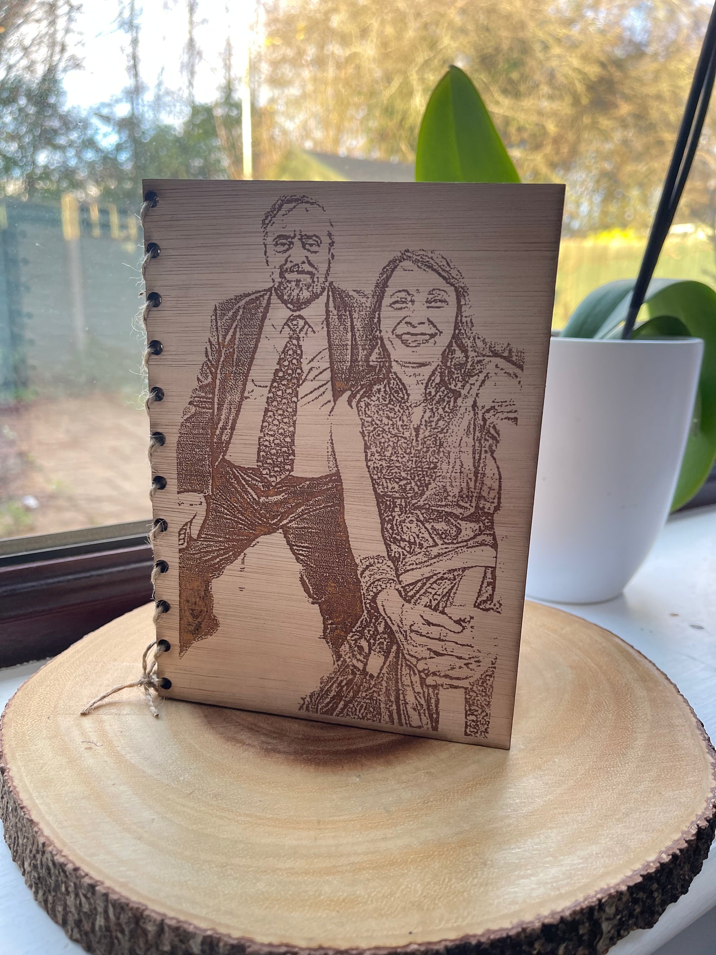 Personalised wooden custom photo portrait card