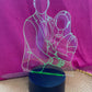 Personalised faceless portrait led edge lit line art