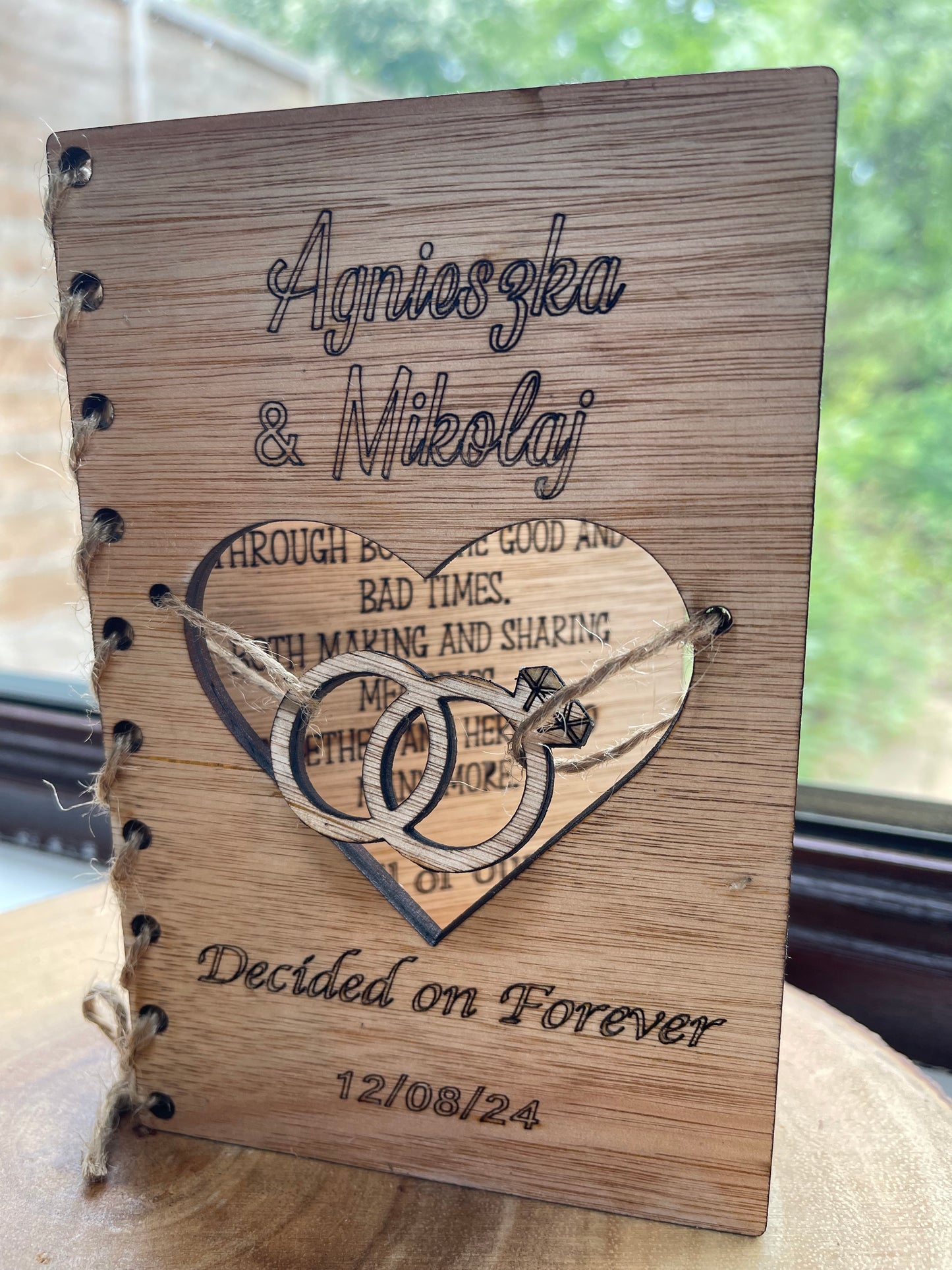 Personalised Wooden Wedding Card Birthday | Anniversary | Special birthday | Occassion Card