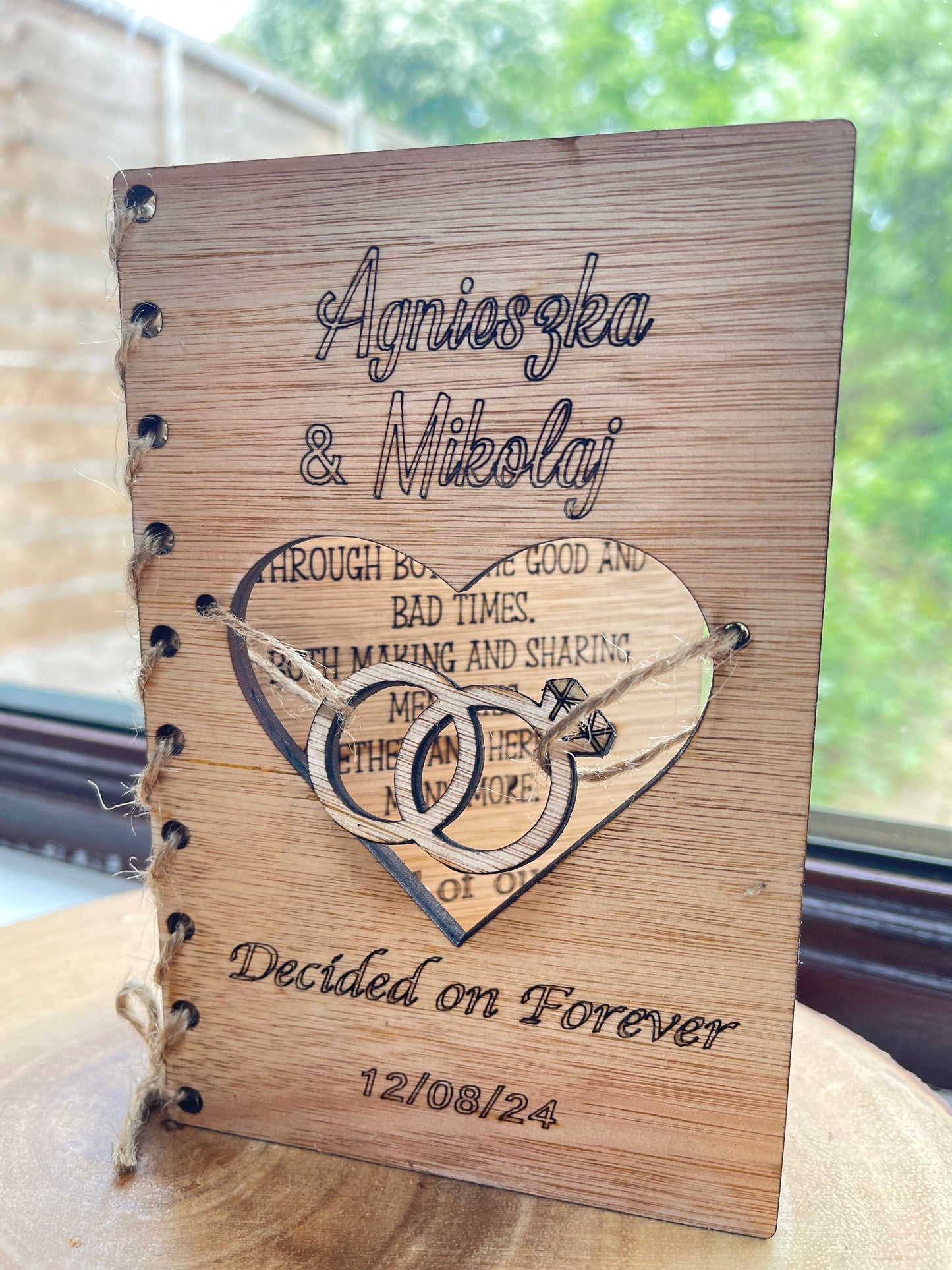 Personalised Wooden Wedding Card Birthday | Anniversary | Special birthday | Occassion Card