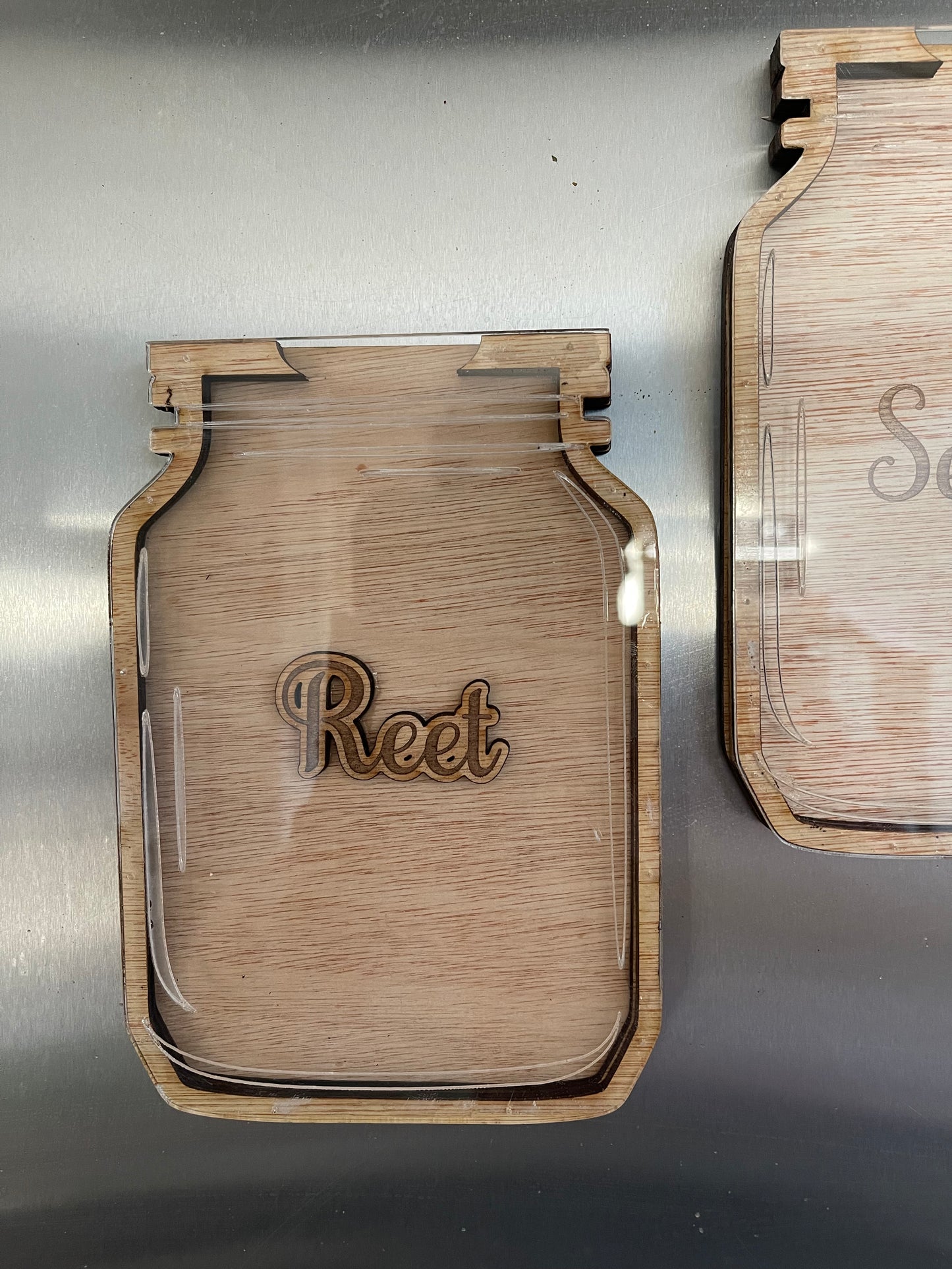 Personalised wooden magnetic reward point holder