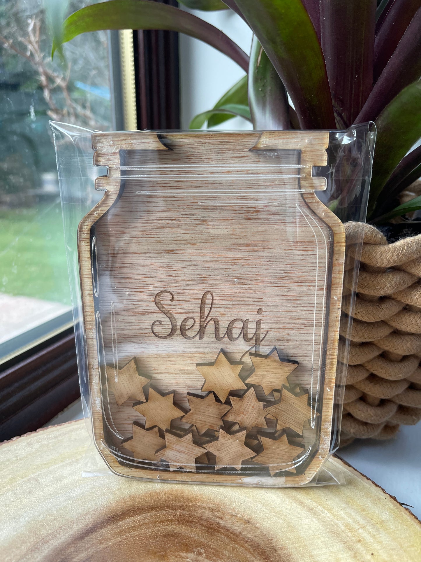 Personalised wooden magnetic reward point holder