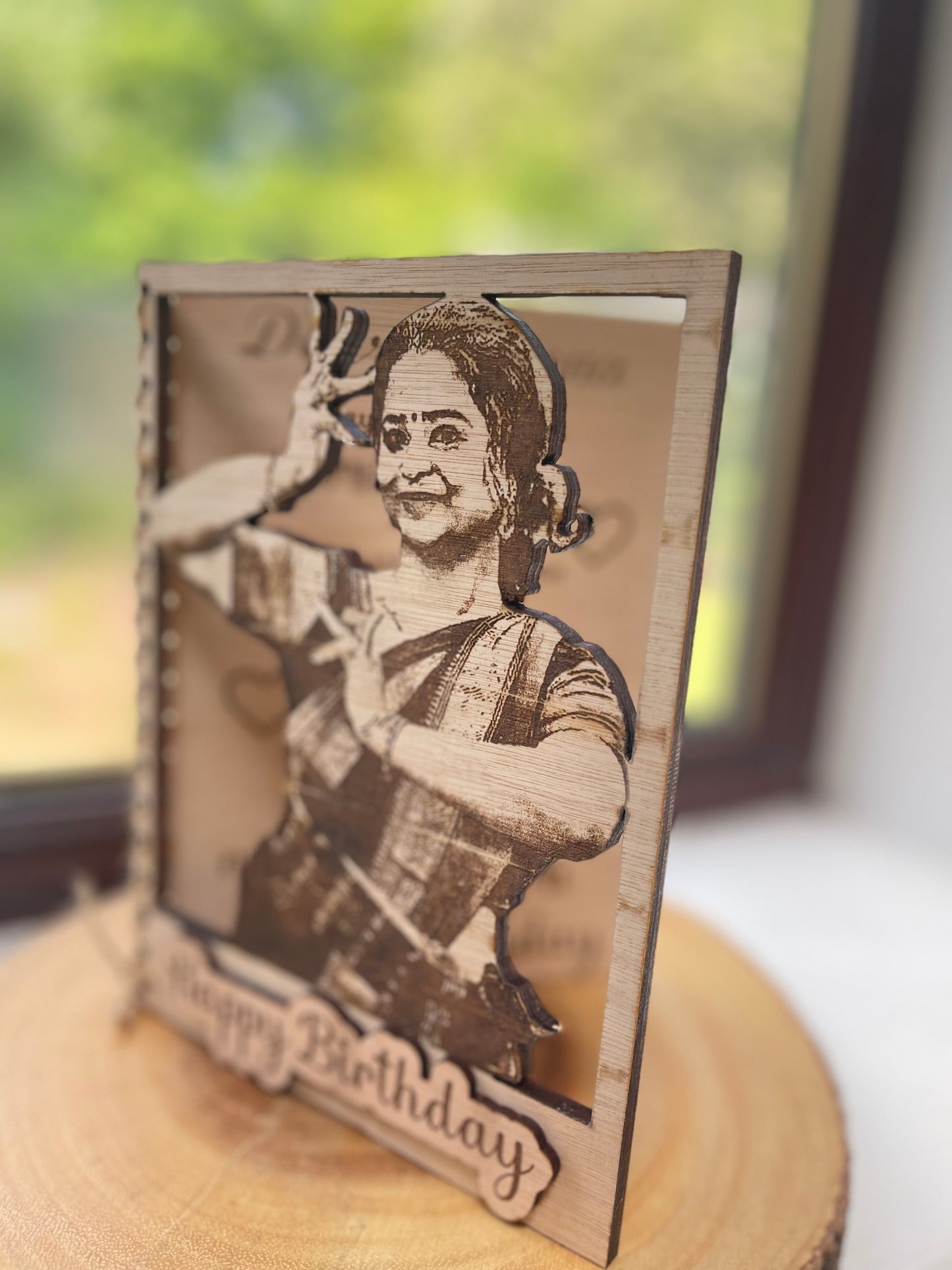 Personalised Wooden 3D Photo Card Birthday | Anniversary | Special birthday | Occassion Card |Photo Card