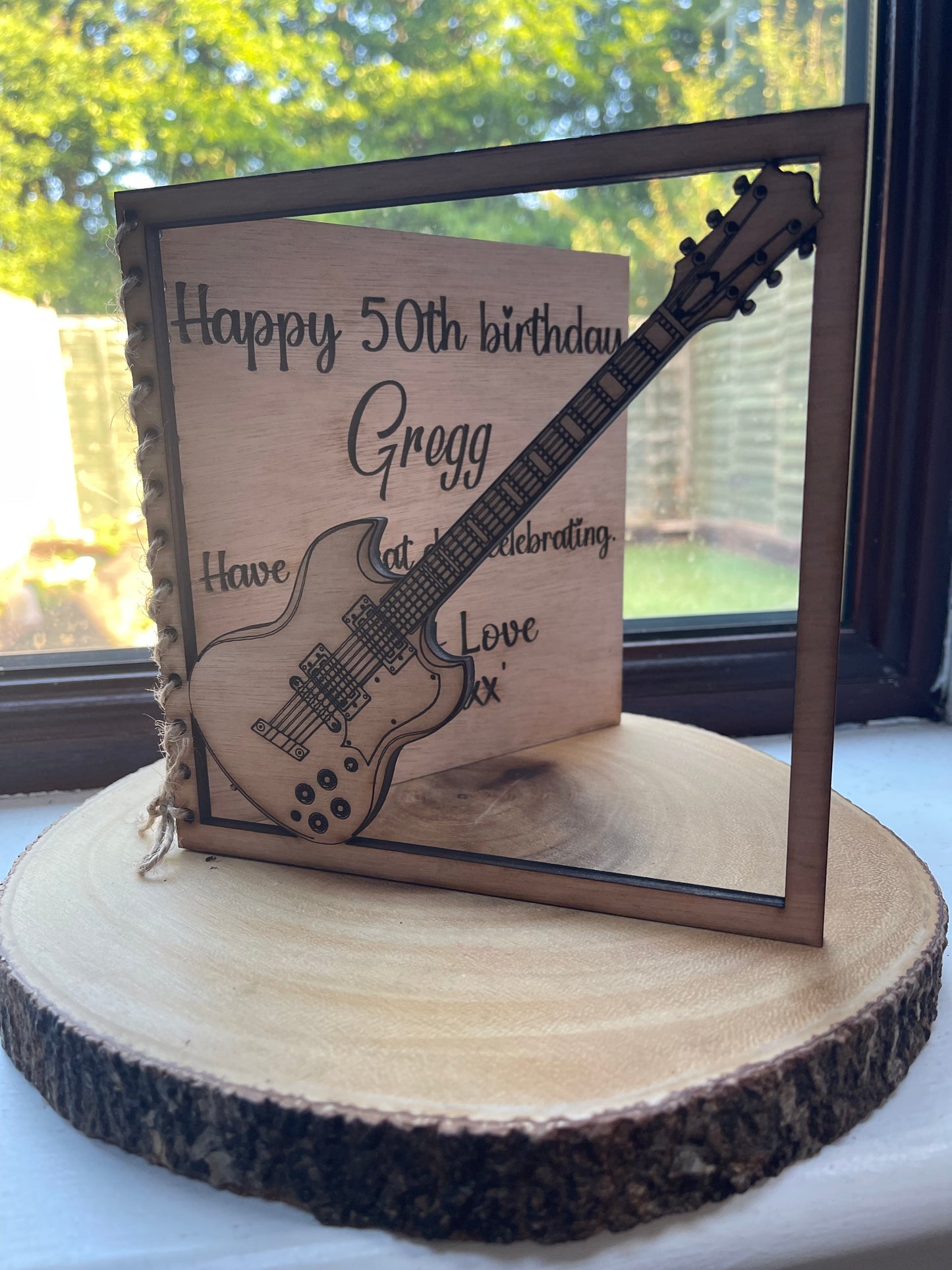 Personalised Wooden Card Birthday | Anniversary | Special birthday | Occassion Card |Guitarist |Guitar