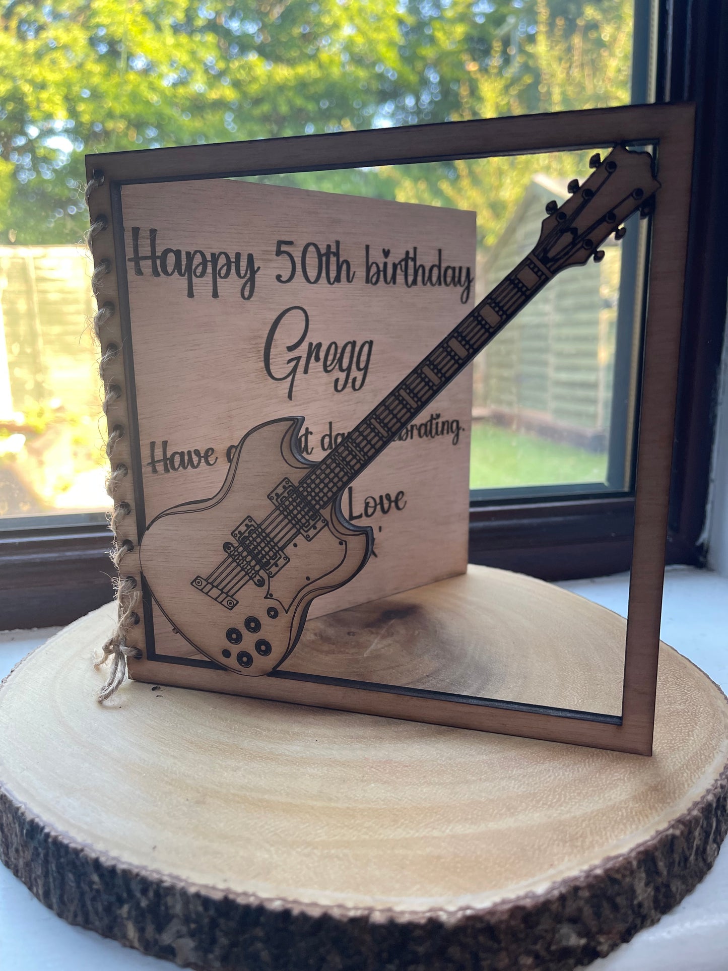 Personalised Wooden Card Birthday | Anniversary | Special birthday | Occassion Card |Guitarist |Guitar