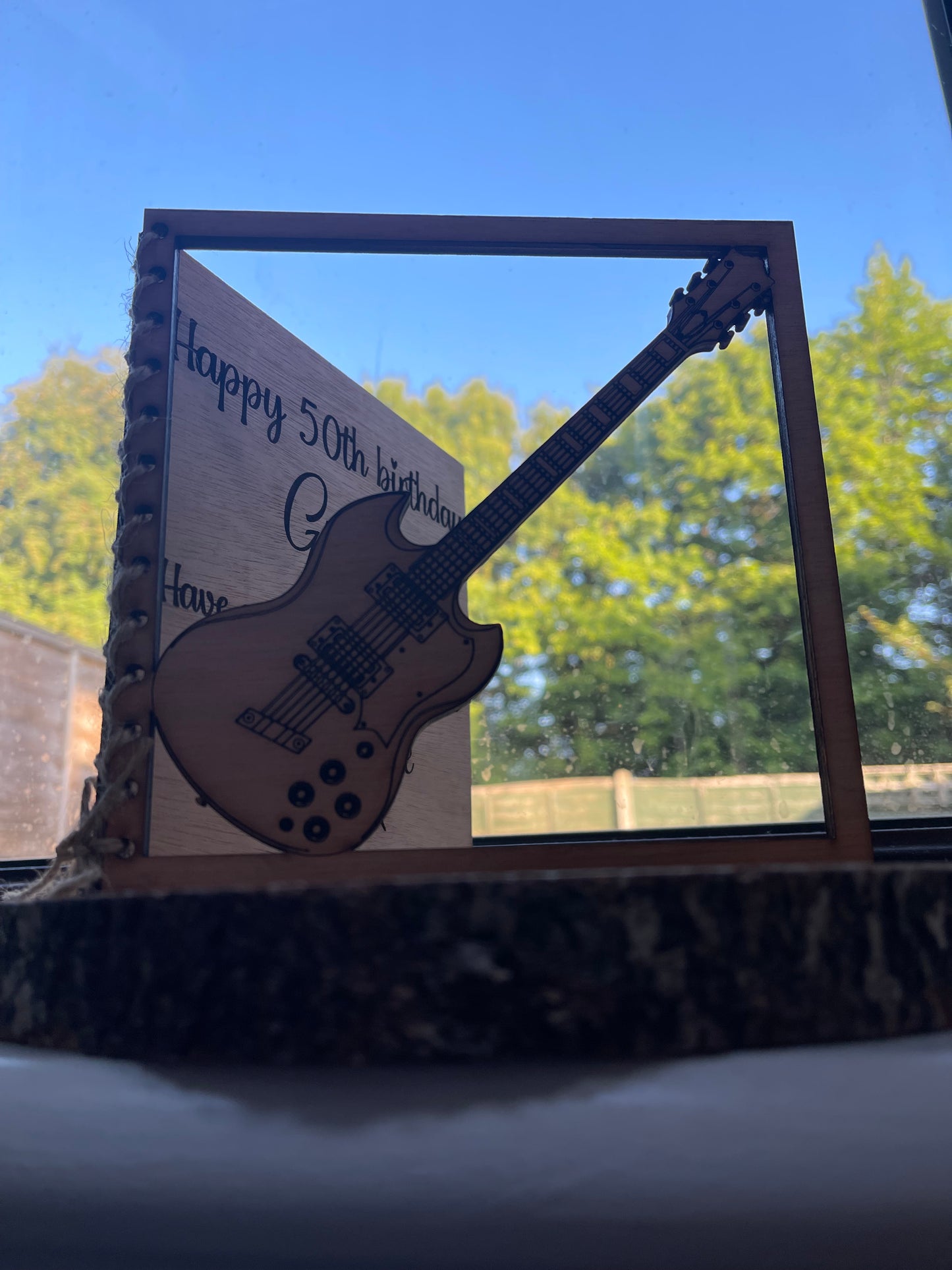 Personalised Wooden Card Birthday | Anniversary | Special birthday | Occassion Card |Guitarist |Guitar