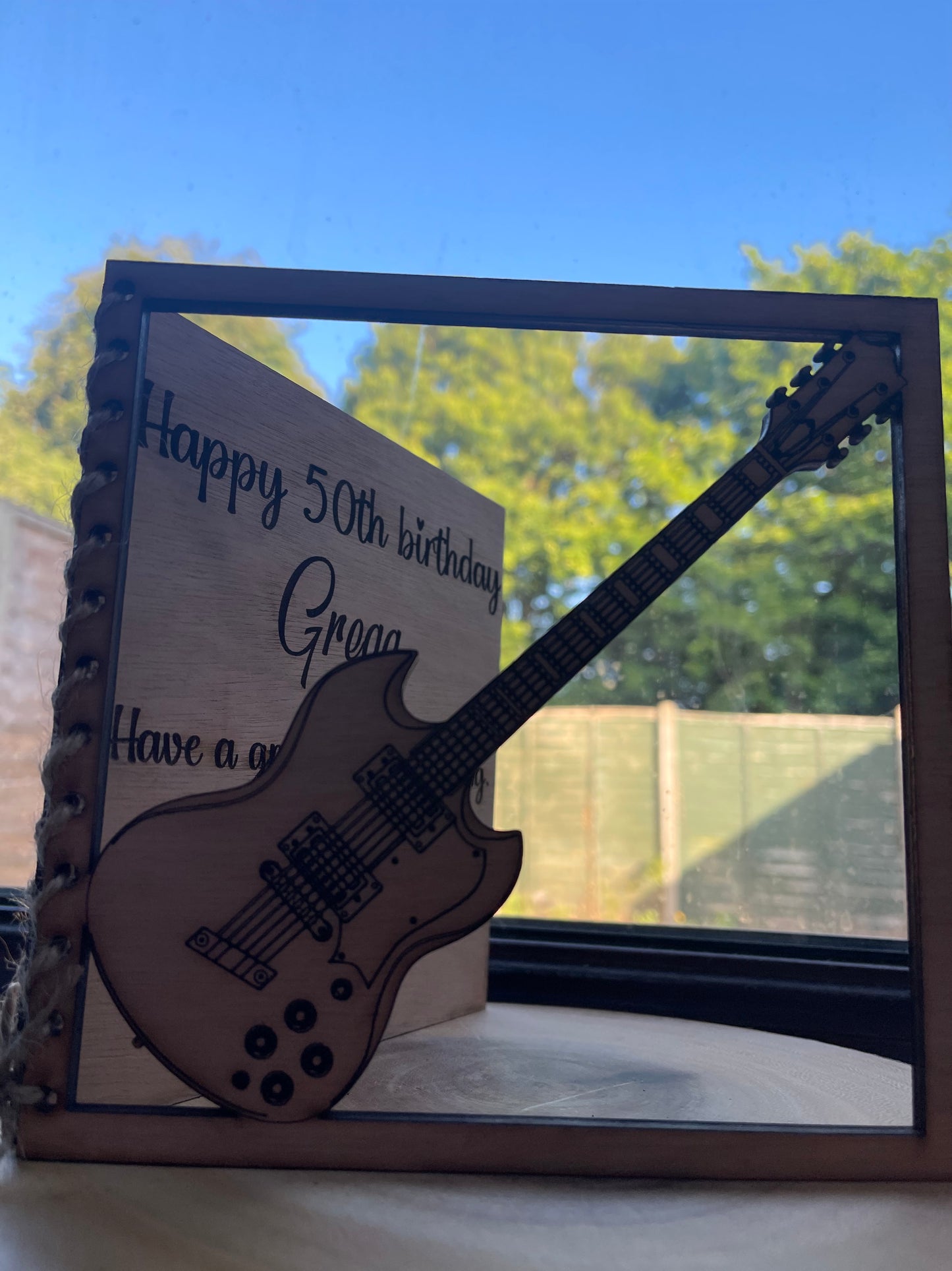 Personalised Wooden Card Birthday | Anniversary | Special birthday | Occassion Card |Guitarist |Guitar