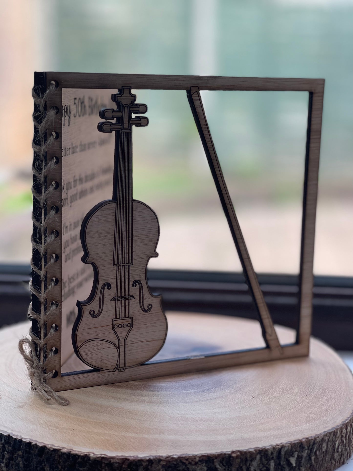 Personalised Wooden Card Birthday | Anniversary | Special birthday | Occassion Card |Violinist |Violin