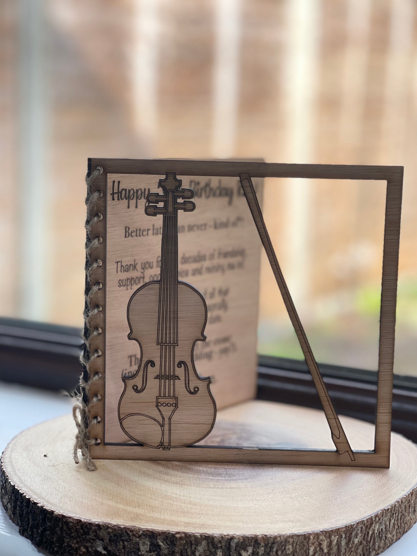 Personalised Wooden Card Birthday | Anniversary | Special birthday | Occassion Card |Violinist |Violin