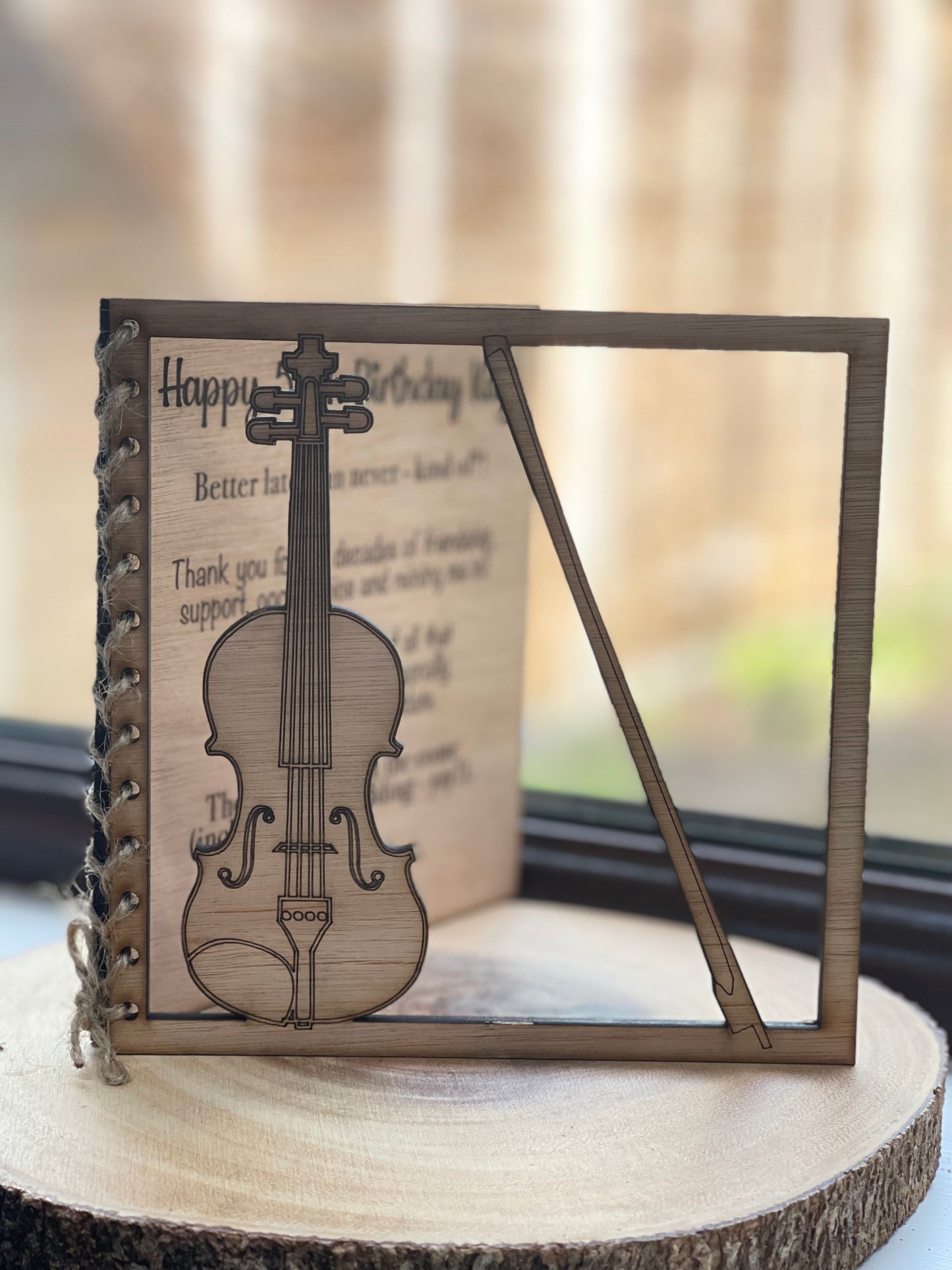 Personalised Wooden Card Birthday | Anniversary | Special birthday | Occassion Card |Violinist |Violin