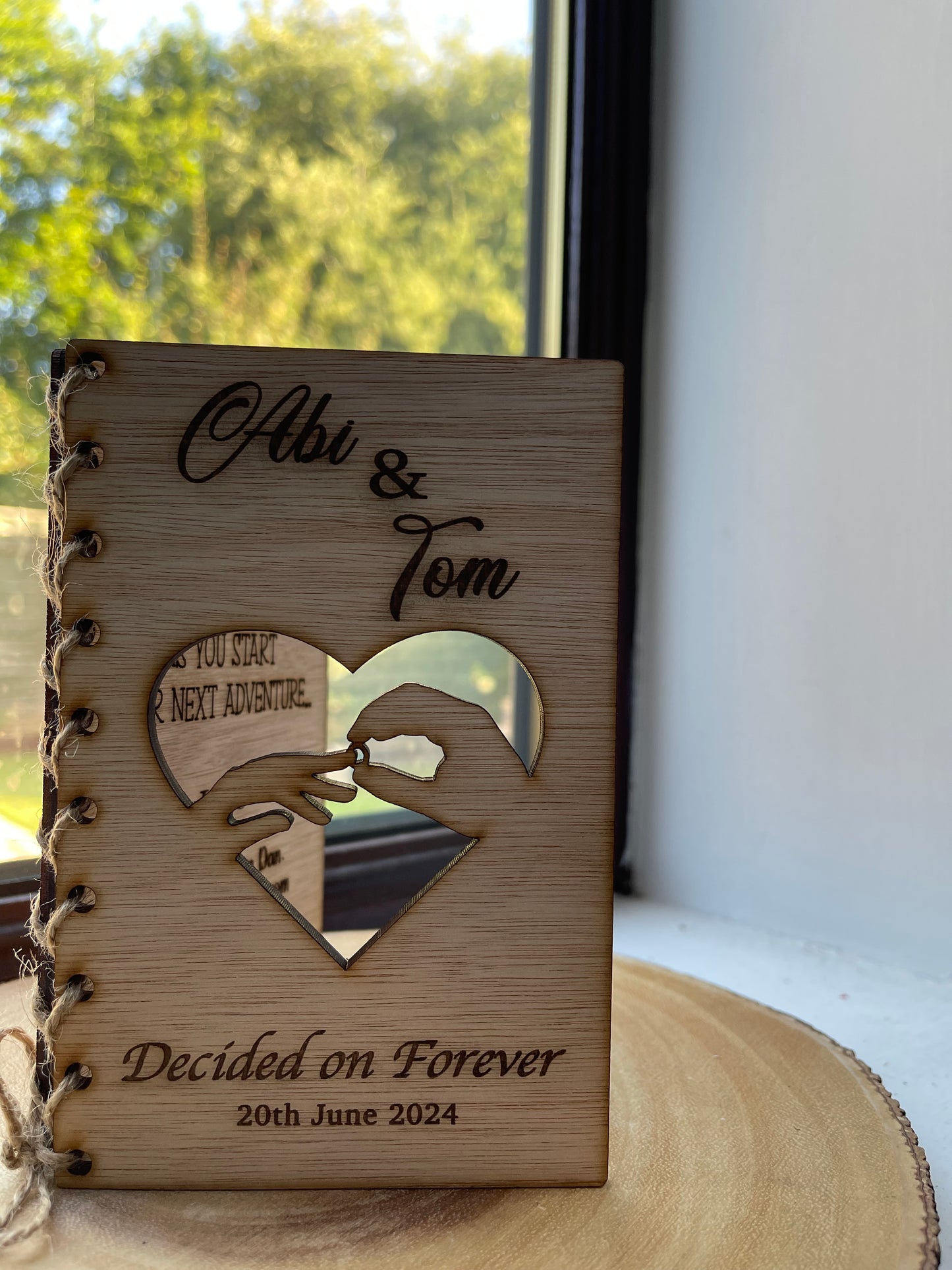 Personalised Wooden Wedding Card Birthday | Anniversary | Engagement | Occassion Card