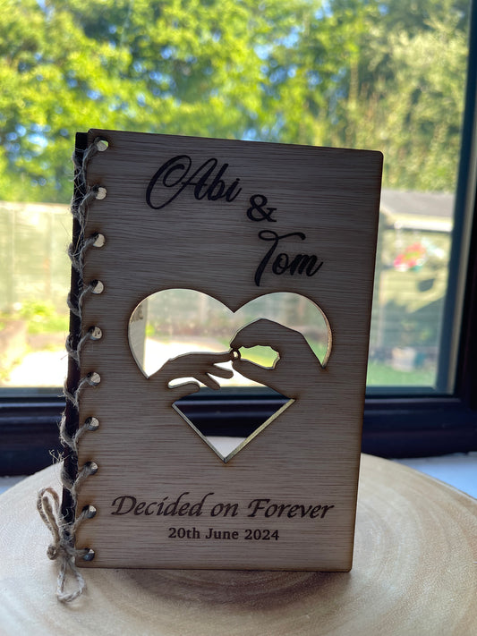 Personalised Wooden Wedding Card Birthday | Anniversary | Engagement | Occassion Card