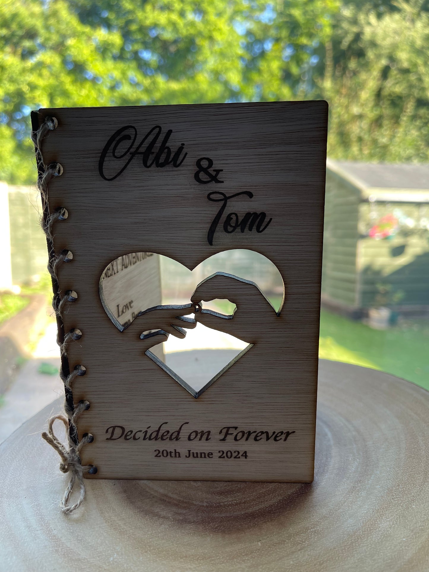 Personalised Wooden Wedding Card Birthday | Anniversary | Engagement | Occassion Card