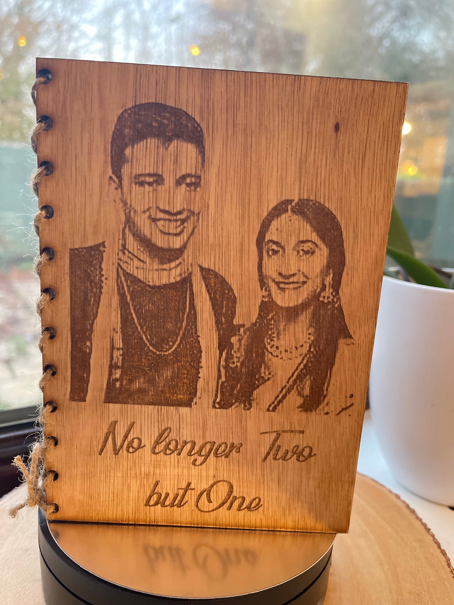 Personalised wooden custom photo portrait card