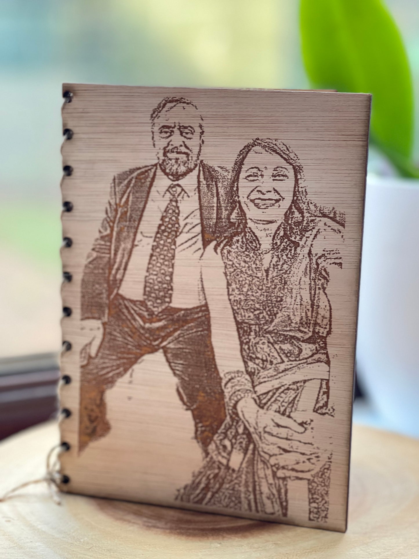 Personalised wooden custom photo portrait card