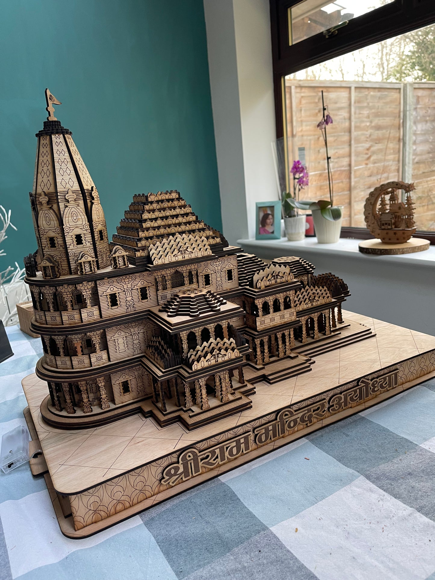 Ram mandir wooden replica - Big Size (24 x 14 x 20)