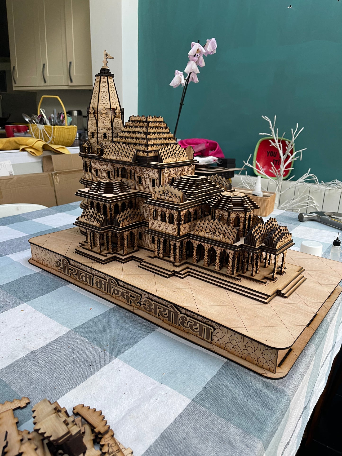 Ram mandir wooden replica - Big Size (24 x 14 x 20)