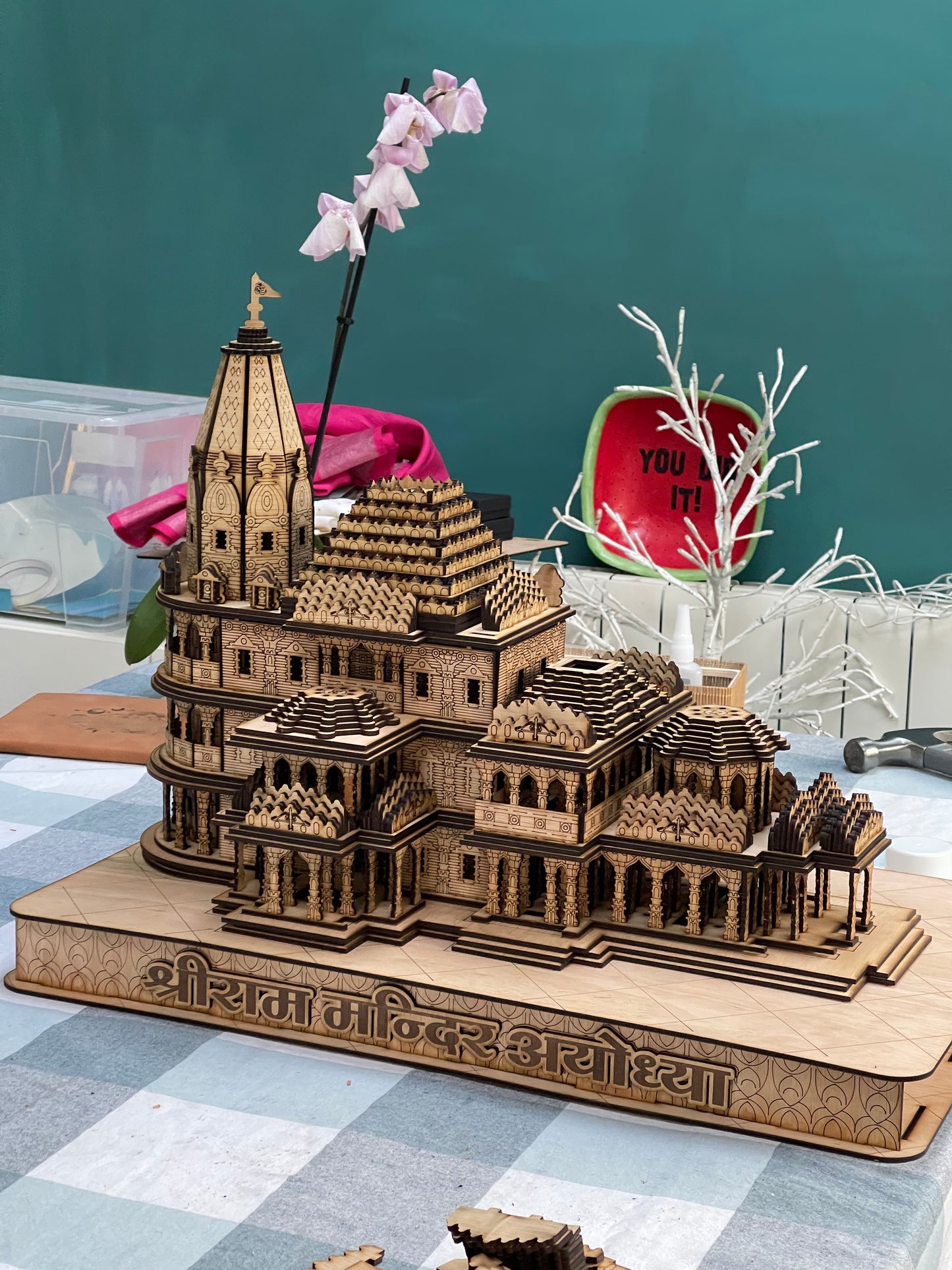 Ram mandir wooden replica - Big Size (24 x 14 x 20)