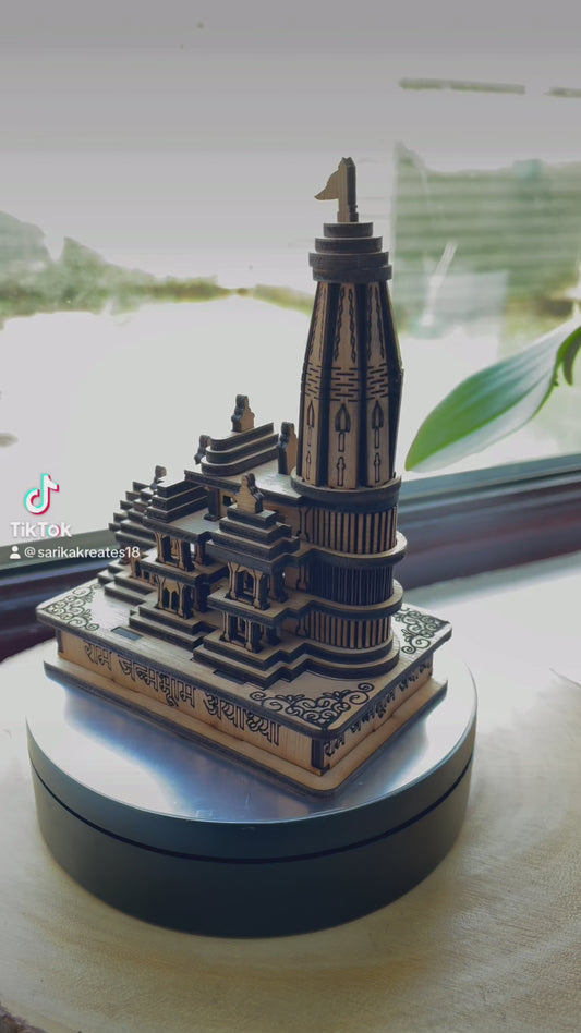 Mini Ram mandir wooden replica