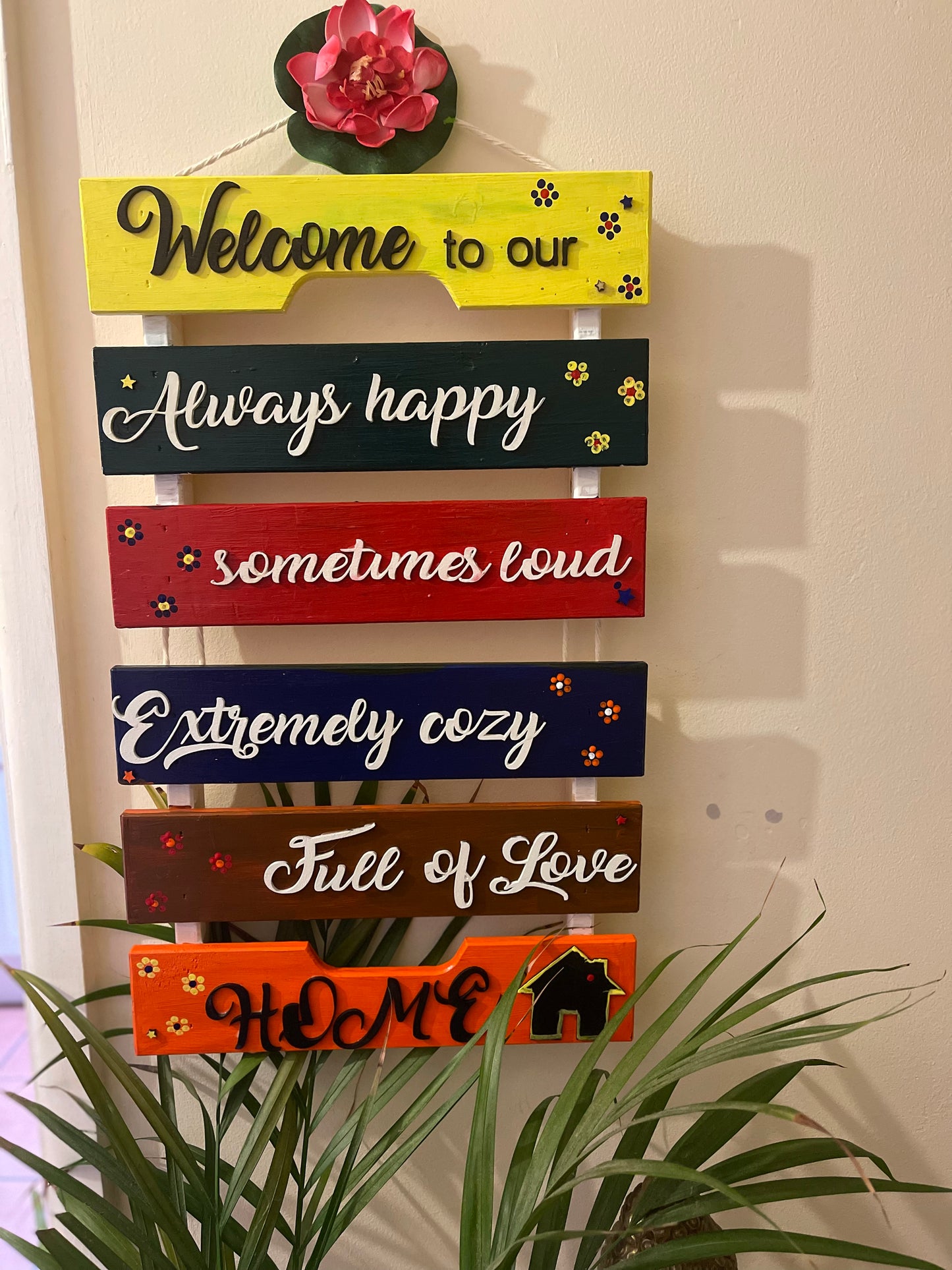 Welcome home sign