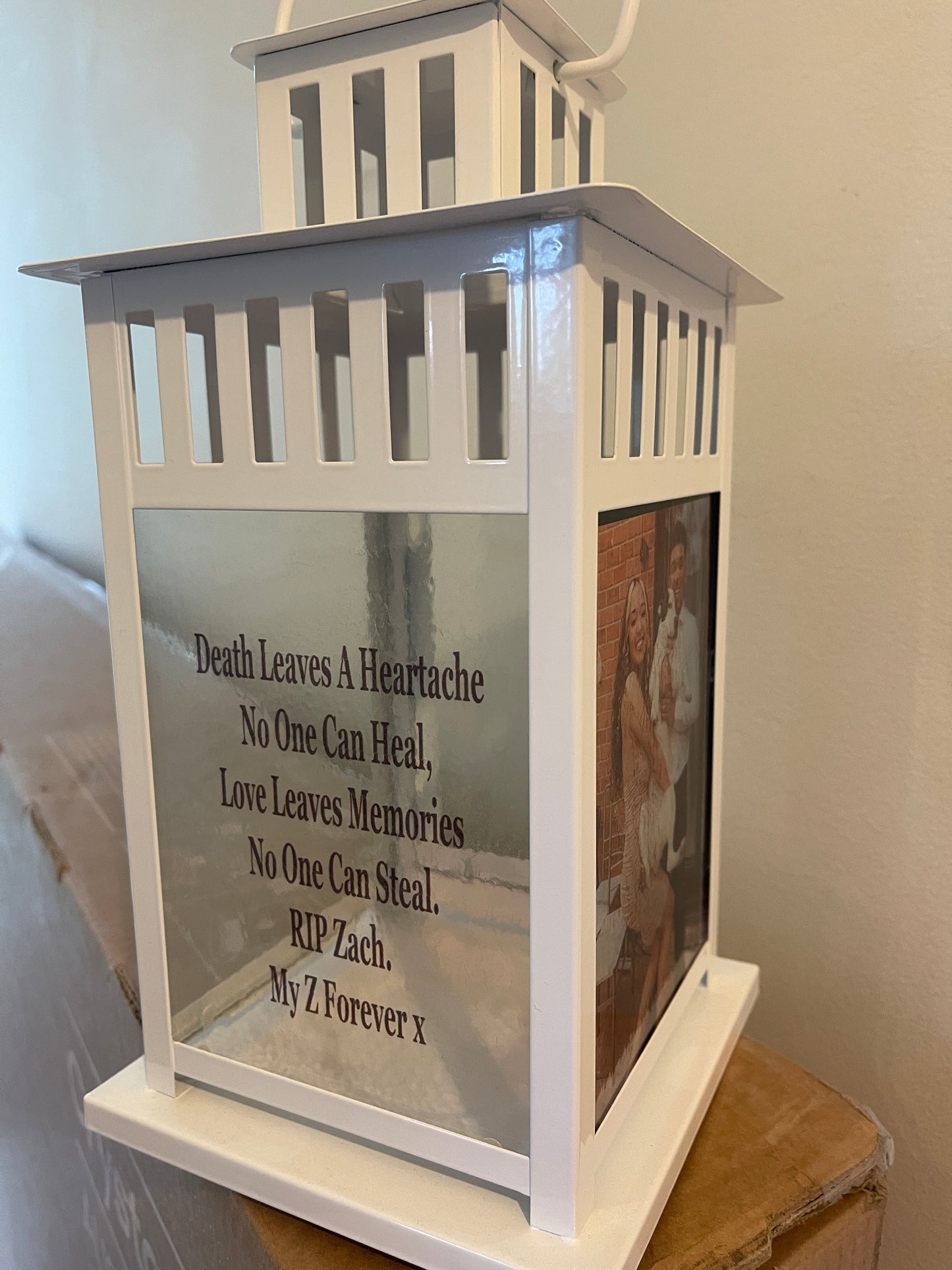 Personalised memory Lantern candle remembrance