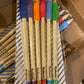 Personalised Engraved Bamboo wooden pencil with coloured rubber grip