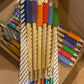 Personalised Engraved Bamboo wooden pencil with coloured rubber grip