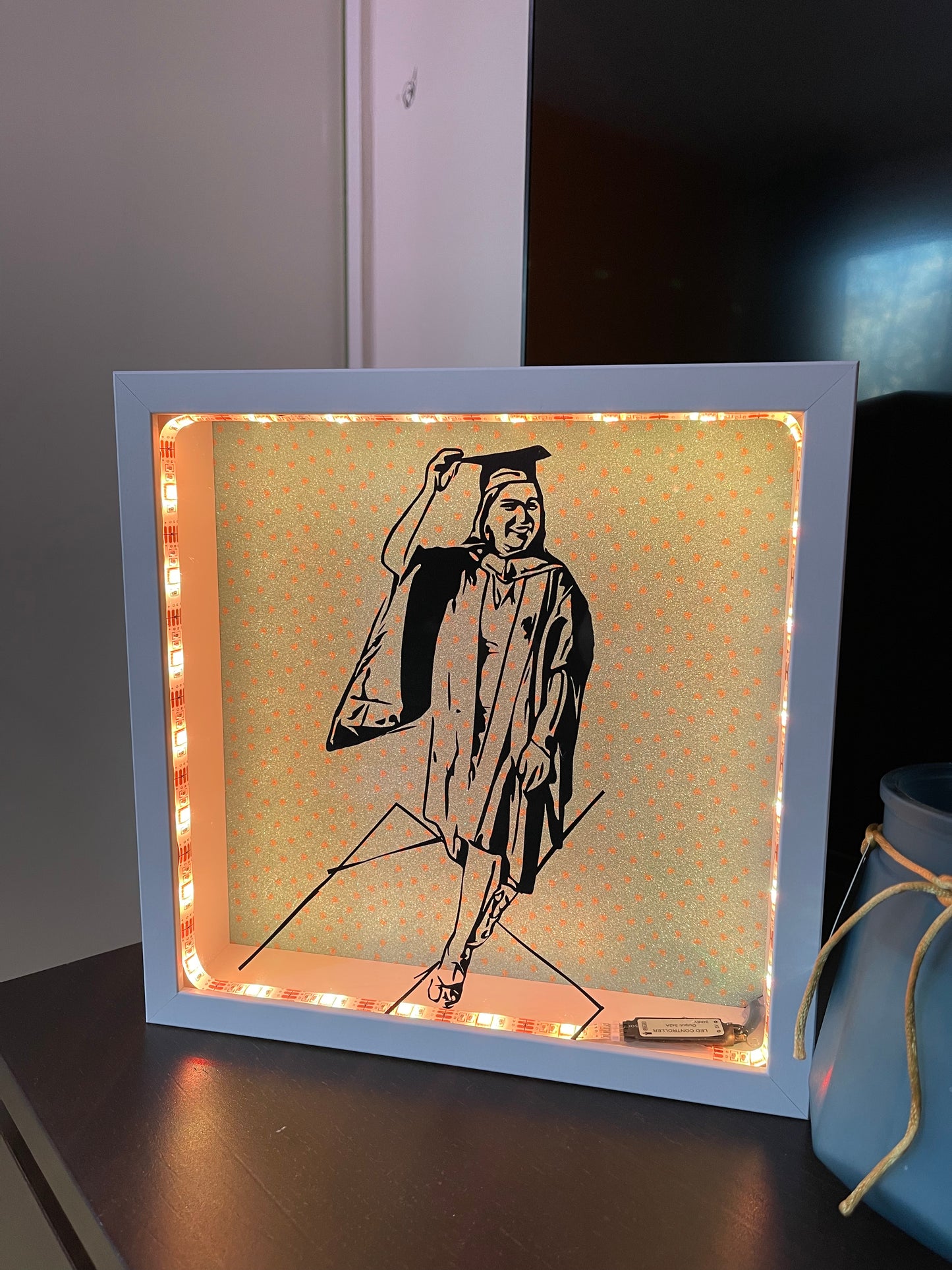 Personalised portrait art light up frame