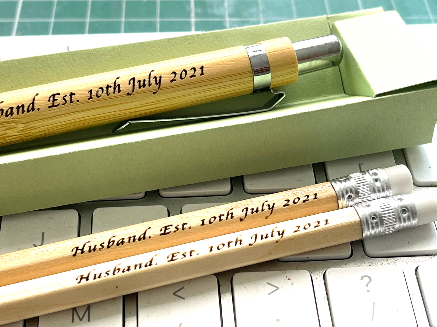 Personalised Engraved Bamboo wooden pen