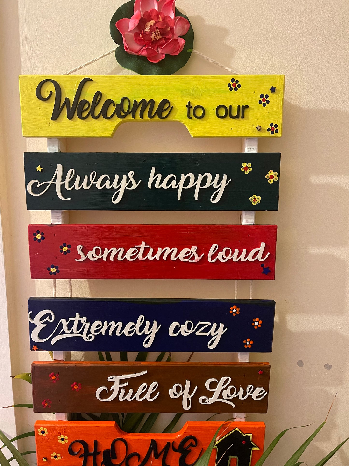 Welcome home sign