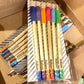 Personalised Engraved Bamboo wooden pencil with coloured rubber grip